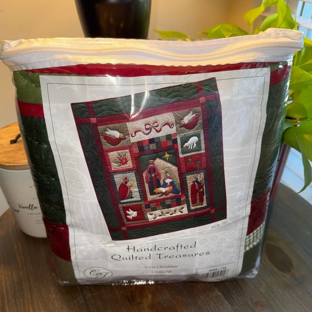 First Christmas Nativity Quilted Throw 50” x 60” C&F Handcrafted Quilt Treasures